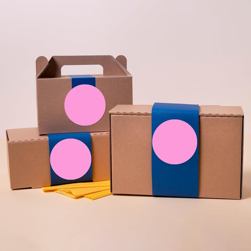 YIKIADA 40 PCS Dot Stickers 4" Round Labels Large Circle Color Coding Moving Decals Price Tags for Office Classroom Home Yard Sale Line up Pink - Image 4